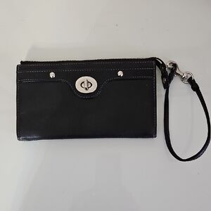 Coach Authentic VTG Black Leathr Wallet Wristlet